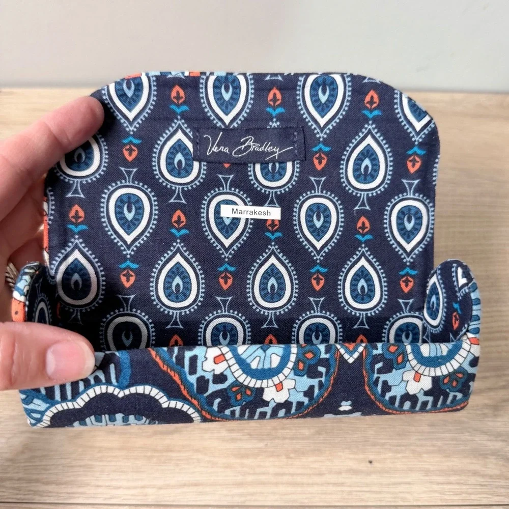 Vera Bradley Marrakesh Eyeglass Case Blue Paisley Travel Boho Preppy Retro‎